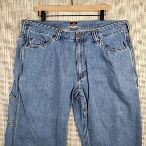 Ridgecut Jeans Mens 38x32 Blue Denim Carpenter Workwear Hammer Loop Relaxed‎ Fit